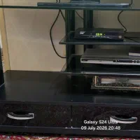 میز تلویزیون شیشه ای مشکی