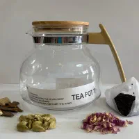 قوری پیرکس درب چوبی