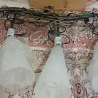 لوستر سه شاخه ای آویز وسه عدد حباب چراغ خواب