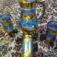 پارچ و لیوان طلاکوب