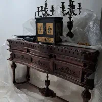 دوعدد کنسول چوب،آنتیک درحد نونو|بوفه، ویترین، کنسول|مشکیندشت, |دیوار