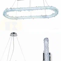 ست لوستر و لاینر و دیوارکوب یخی