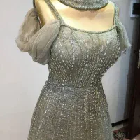 پیراهن مجلسی سبز ماچا