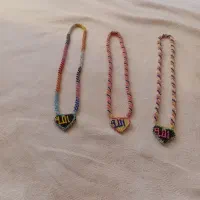 قلب وزنجیر بافت منجوقدوزی شیک  با اسم الله۱۰۰ تومن