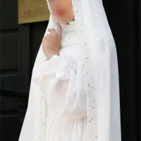 چادر عروس جواهردوزی و مرواریددوزی