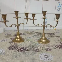 یک جفت شمعدان جنس برنج هندی اصل.