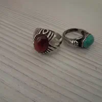 دو انگشتر نقره ودو رکاب نقره ونگین ها همه با هم|زیورآلات و اکسسوری|فردیس, فردیس|دیوار