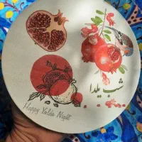 بشقاب رومیزی و دیوارکوب یلدا مبارک|صنایع دستی و سایر لوازم تزئینی|رشت, هلال احمر|دیوار