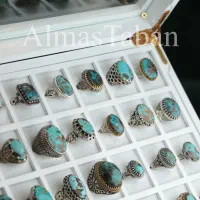 انگشتر نقره با طبیعی ترین سنگ ممکن فیروزه نیشابوری