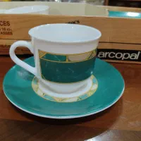 فنجان نعلبکی آرکوپال و میوه خوری کریستال ژاپن