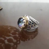 انگشتر نقره.نگین کوارتز هفت رنگ|جواهرات|اندیشه, اندیشه فاز ۱|دیوار