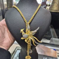 گردنی طلا طاووس بدون اجرت