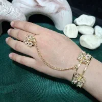 بنگل انگشتردار طرح طلا دخترانه