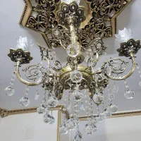 ۴ عدد لوستر ۵ شاخه تمام برنج|لوستر و چراغ آویز|تهران, نیروی هوایی (پیروزی)|دیوار