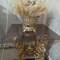 جلو مبلی و میز عسلی چوب راش ورق طلا|مبلمان خانگی و میز عسلی|بهارستان, |دیوار