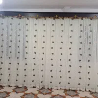 دو عدد پرده هال و پذیرایی دارای کتیبه. در حد نو