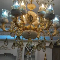 لوستر هوایی سرامیکی برنجی