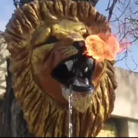 سر مجسمه نما  شیر سیمانی ورودی سردر ویلا باغ