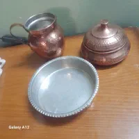 حراج قندان و شکر ریز و تابه مس چکشی|کلکسیون اشیاء عتیقه|دماوند, گیلاوند|دیوار