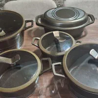 سرویس ۱۰ تیکه قابلمه چدن سنگین وزن مارک برگامو