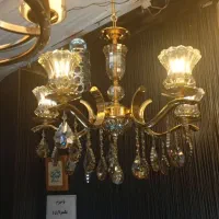 لوستر برنجی پنج شاخه نو