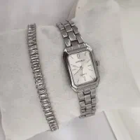 ساعت رنگ نقره ای شیک