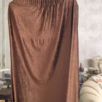 والان یالان کناره پرده قهوه‌ای مخمل|پرده، رانر، رومیزی|کرج, فاز ۳ گوهردشت|دیوار