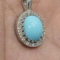 پلاک فیروزه نیشابور نقره زنانه