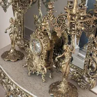 آیینه وشمعدان برنز|بوفه، ویترین، کنسول|خوی, |دیوار