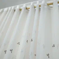 پرده اتاق حریر پانچ طرحدار|پرده، رانر، رومیزی|خمام, |دیوار