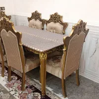 مبل سلطنتی هفت نفره با میز غذاخوری شش نفره|مبلمان خانگی و میز عسلی|اهواز, کمپلو جنوبی|دیوار