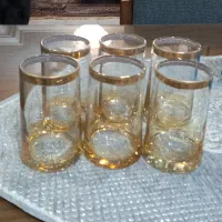 یک دست لیوان دور طلایی قیمت ۴۰۰۰۰۰تومن