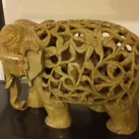 مجسمه فیل یشم بچه دار  دوتا داخل شکم دست ساز|کلکسیون اشیاء عتیقه|تهران, امام زاده حسن|دیوار