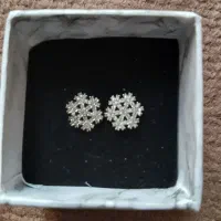 گوشواره طرح برف نقره