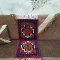 یک جفت فرش دستبافت صندلی یا رو مبلی