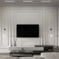 گچبری پیش ساخته قاب بندی تی وی ترمووال قرنیز نقاش|خدمات پیشه و مهارت|مشهد, آزادشهر|دیوار