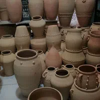 کوزه خمره گلدان سفالی خام و پتینه کاری جدید کد 1|صنایع دستی و سایر لوازم تزئینی|تهران, هوانیروز|دیوار