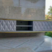 میز تلویزیون طوسی طرح برجسته