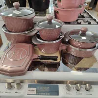 سرویس قابلمه ۱۷پارچه رز گلد با کد ملی