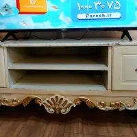 میز تلویزیون چوبی سفید