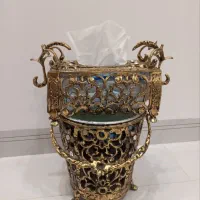 سطل و جعبه دستمال برنز