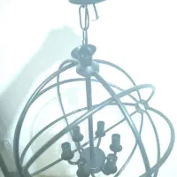 لوستر فلزی شش شعله قطر 45 دو عدد