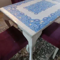 میز و صندلی رنگ سفید غذا خوری ۳ نفره شیشه ۱۰ میل|میز و صندلی غذاخوری|تهران, خانی آباد نو شمالی|دیوار