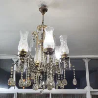 دو عدد لوستر برنجی 6 شاخه ظریف|لوستر و چراغ آویز|تهران, خانی آباد نو شمالی|دیوار