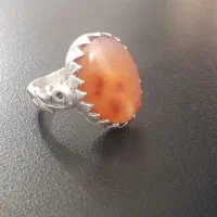 دوتاانگشتر عقیق یمنی وفیروزه اصل