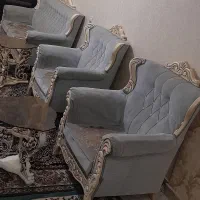 مبل استیل ۷ نفره به همراه ۴ عدد جلو مبلی