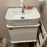کاسه روشویی با کابینت، باکس آینه و شیرآلات
