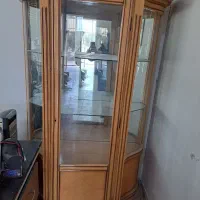 ویترین چوبی عسلی|بوفه، ویترین، کنسول|ابریشم, |دیوار