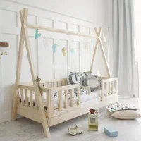 تخت خواب سرخ پوستی تمام چوب مدل سرخپوستی