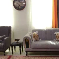 مبل پایه خراطی ۷ نفره طوسی